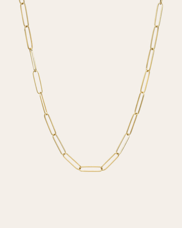 Zoe Lev 14k Gold Paper Clip Chain Necklace
