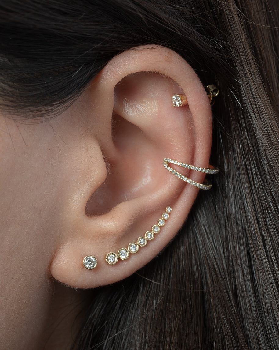 Zoe Lev Bezel Diamond Stud Earrings