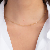 Zoe Lev 14k Gold Paper Clip Chain Necklace