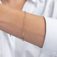 Zoe Lev 14k Gold Paper Clip Chain Bracelet