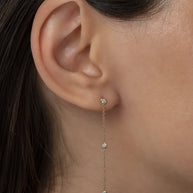 Zoe Lev Triple Bezel Diamond Drop Earrings