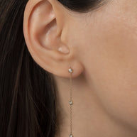 Zoe Lev Triple Bezel Diamond Drop Earrings