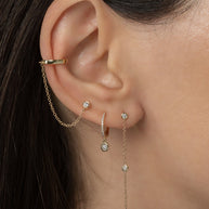 Zoe Lev Triple Bezel Diamond Drop Earrings