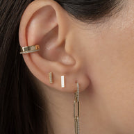Zoe Lev Diamond Bar Stud Earrings