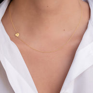 Zoe Lev 14k Gold Diamond Heart Asymmetrical Necklace