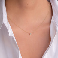 Zoe Lev Pear Diamond Bezel Necklace