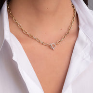Zoe Lev 14k Gold Large Open Link Chain With Diamond Toggle Necklace