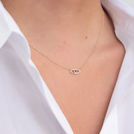 Zoe Lev Diamond & Sapphire Evil Eye Necklace