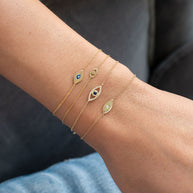 Zoe Lev Diamond And Sapphire Evil Eye Bracelet