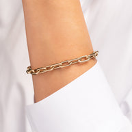 Zoe Lev 14k Gold Large Open Link Chain Bracelet With Diamond Toggle