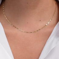 Zoe Lev 14k Gold Mirror Chain Link Necklace