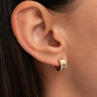 Zoe Lev Diamond Thick Huggie Earrings