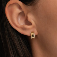 Zoe Lev Diamond Thick Huggie Earrings
