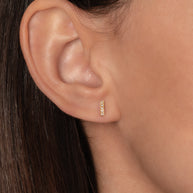Zoe Lev Diamond Bar Stud Earrings