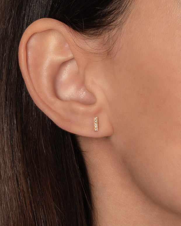 Zoe Lev Diamond Bar Stud Earrings