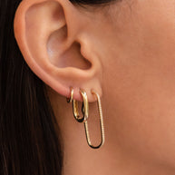 Zoe Lev 14k Gold Thick Oval Hoop Earrings