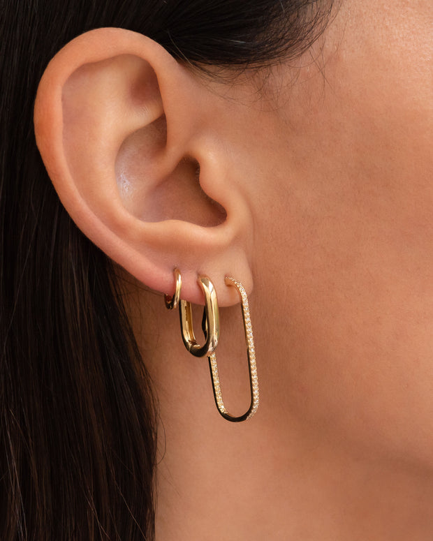 Zoe Lev 14k Gold Thick Oval Hoop Earrings