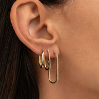 Zoe Lev 14k Gold Thick Oval Hoop Earrings