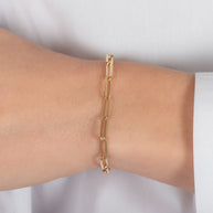 Zoe Lev 14k Gold Large Paper Clip Chain Bracelet