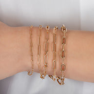 Zoe Lev 14k Gold Large Paper Clip Chain Bracelet