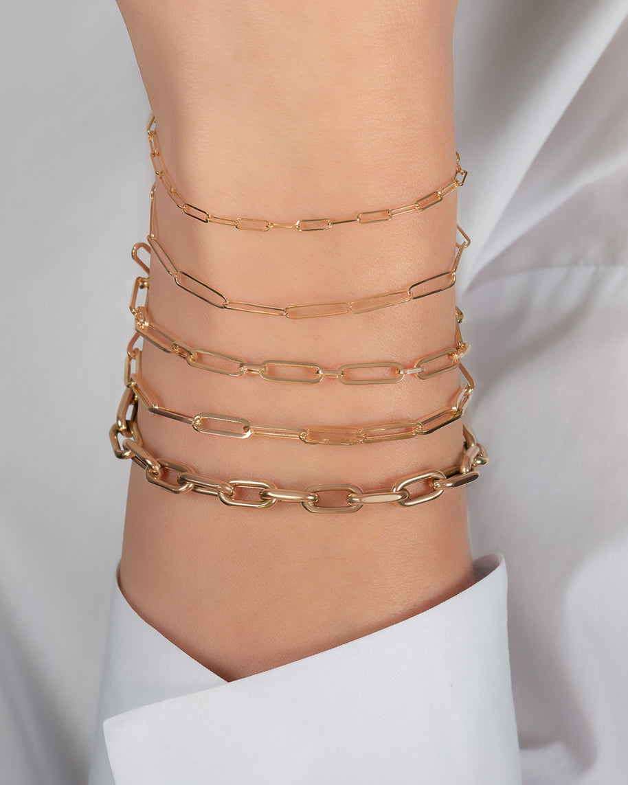 Zoe Lev 14k Gold Extra Large Paper Clip Chain Bracelet