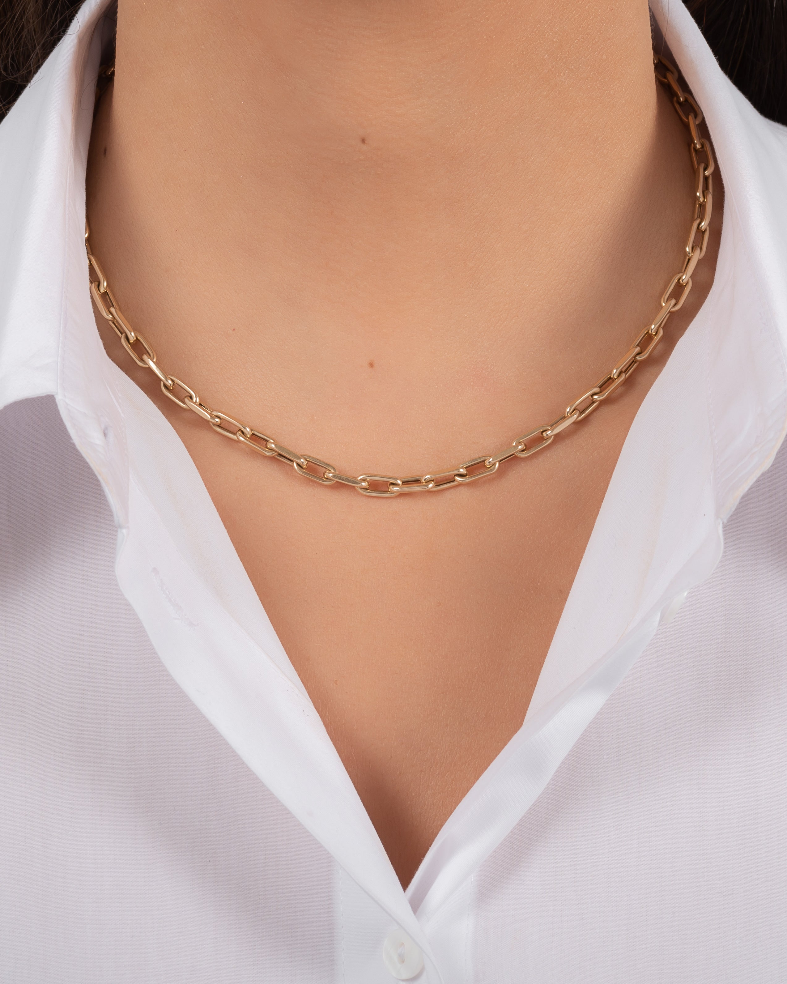 Zoe Lev 14k Gold Large Open Link Chain Necklace