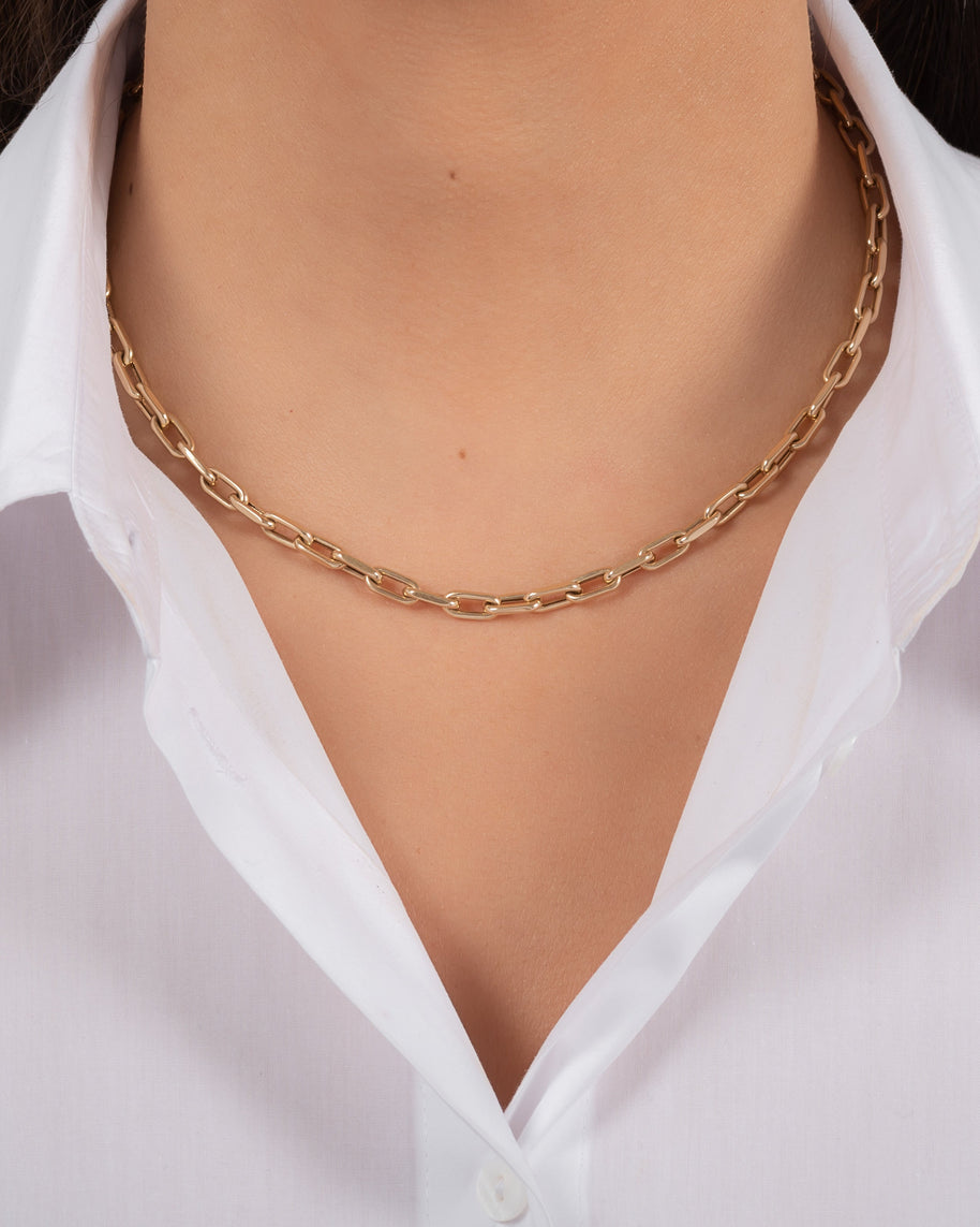 Zoe Lev 14k Gold Large Open Link Chain Necklace