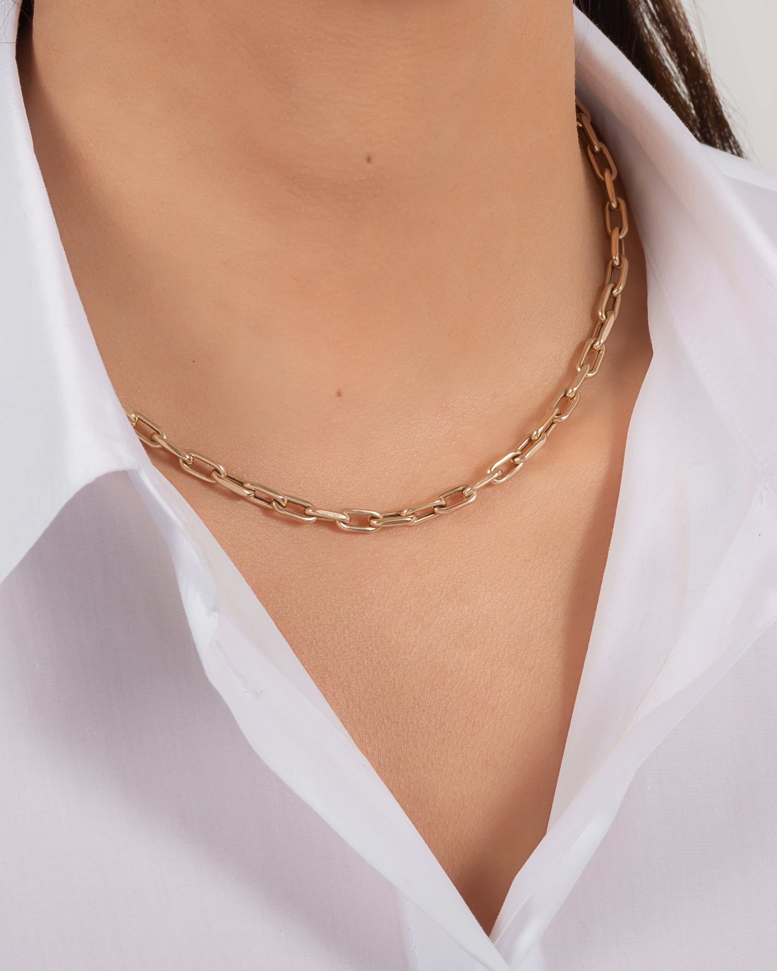 Zoe Lev 14k Gold Large Open Link Chain Necklace