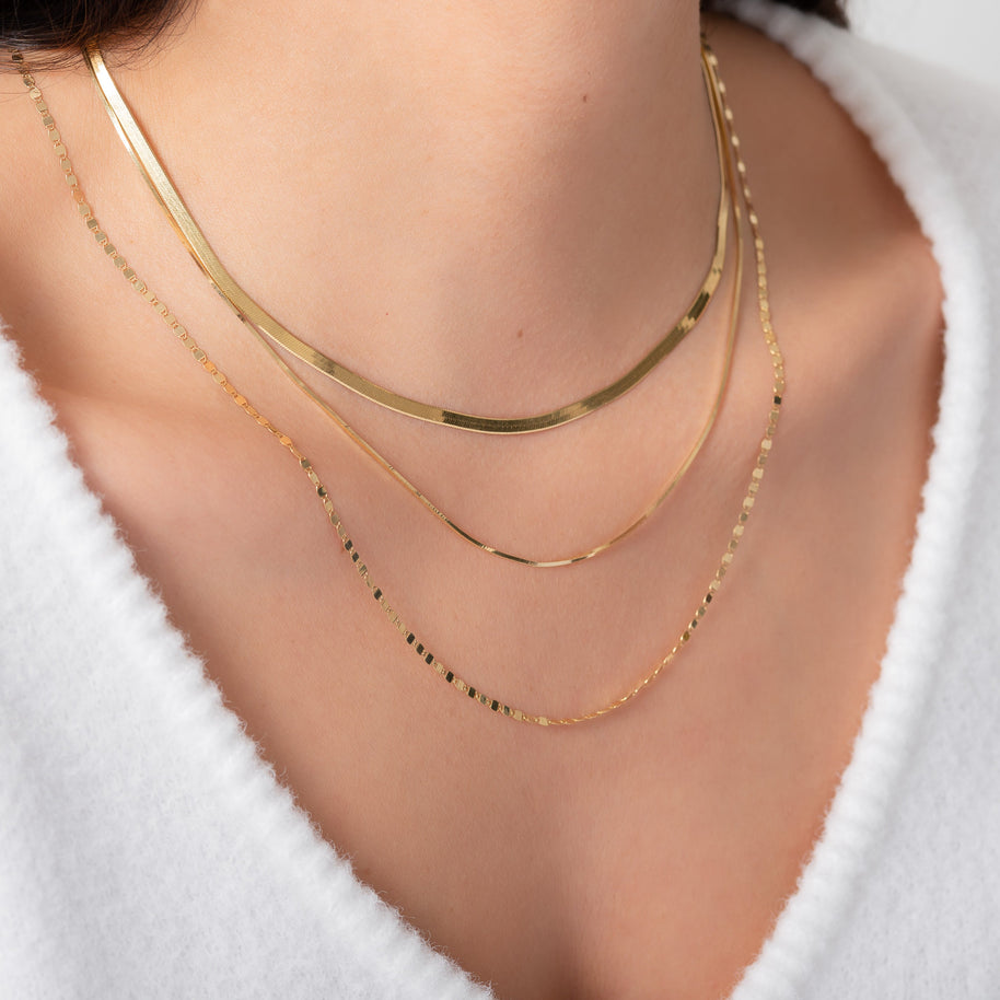Zoe Lev 14k Gold Mirror Chain Link Necklace