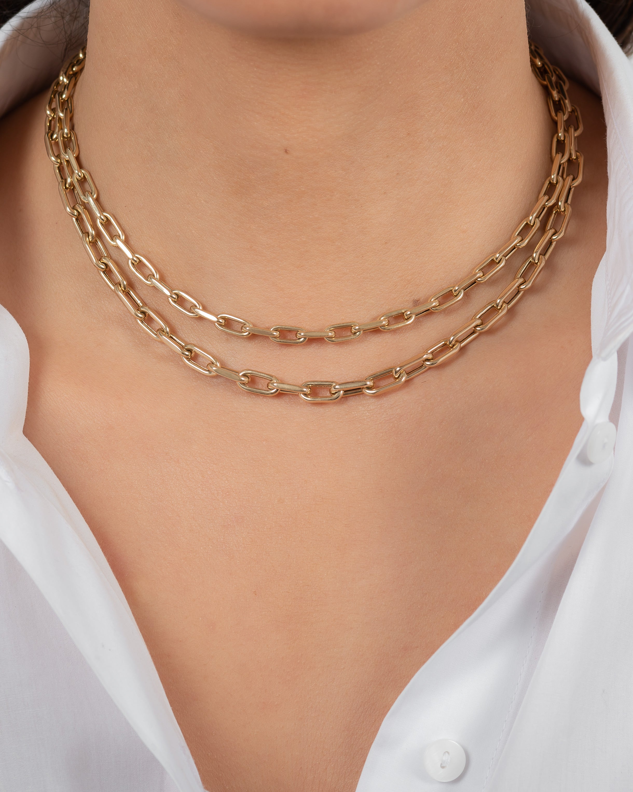 Zoe Lev 14k Gold Extra Large Open Link Chain Necklace