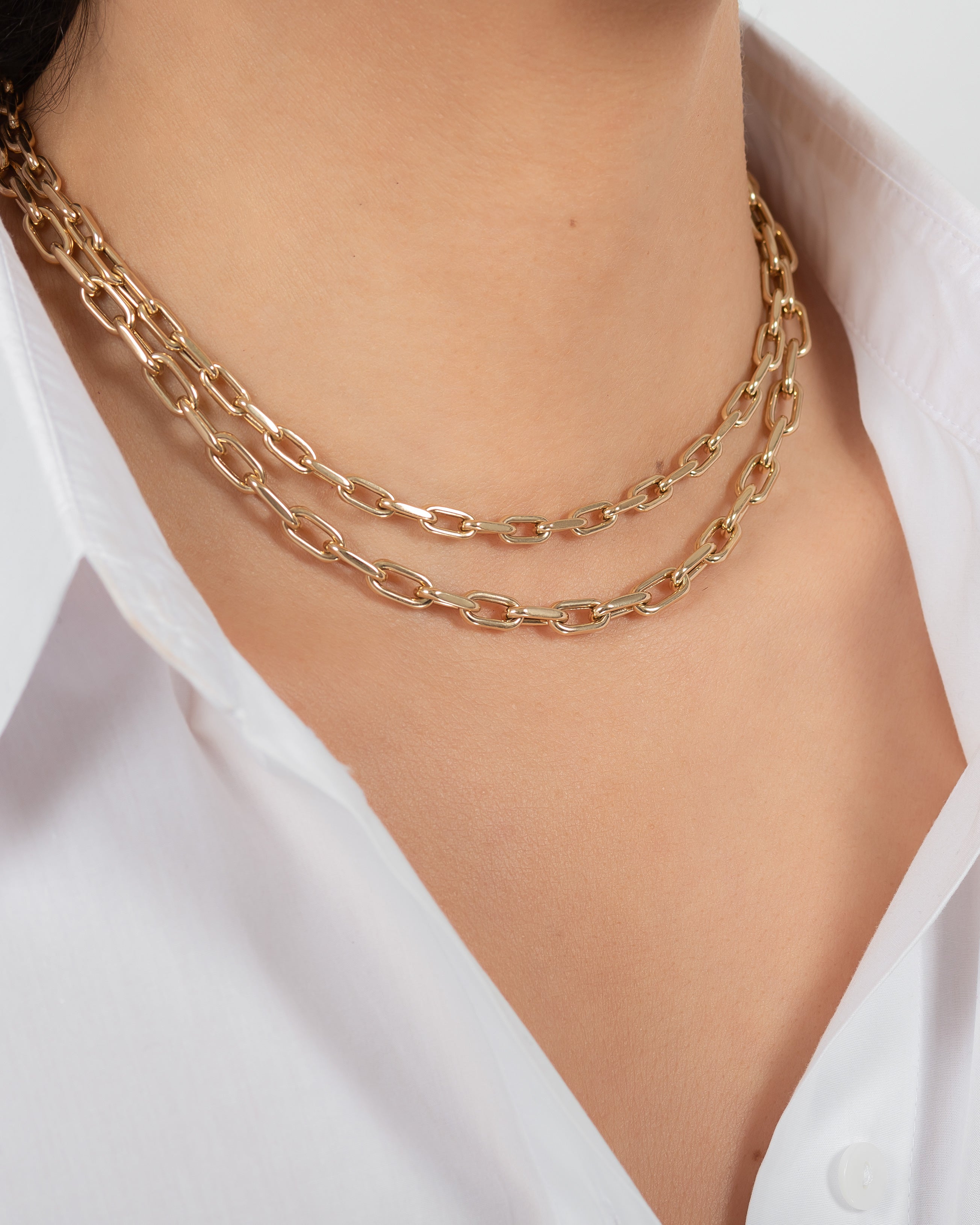 Zoe Lev 14k Gold Extra Large Open Link Chain Necklace