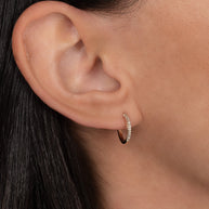 Zoe Lev Bold Triple Row Diamond Huggie Earrings