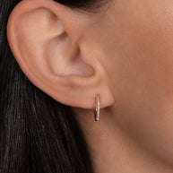 Zoe Lev Bold Triple Row Diamond Huggie Earrings