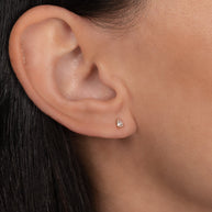 Zoe Lev 3 Prong Diamond Pear Stud Earrings