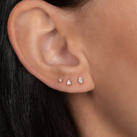 Zoe Lev 3 Prong Diamond Pear Stud Earrings
