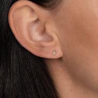 Zoe Lev Pear Bezel Diamond Stud Earrings