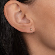 Zoe Lev Pear Bezel Diamond Stud Earrings