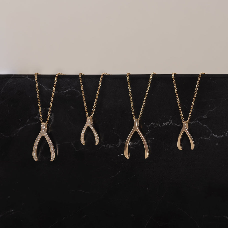 Zoe Lev Kids 14k Gold Mini Wishbone Necklace
