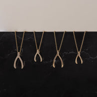 Zoe Lev Kids 14k Gold Mini Wishbone Necklace