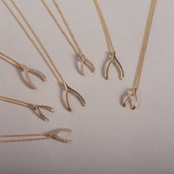Zoe Lev Kids 14k Gold Mini Wishbone Necklace