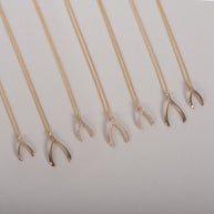 Zoe Lev Kids 14k Gold Mini Wishbone Necklace