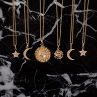 Zoe Lev Diamond Moon Necklace