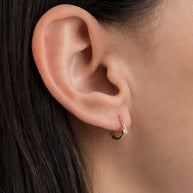 Zoe Lev Diamond Bezel Hoop Earrings