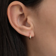 Zoe Lev Diamond Bezel Hoop Earrings