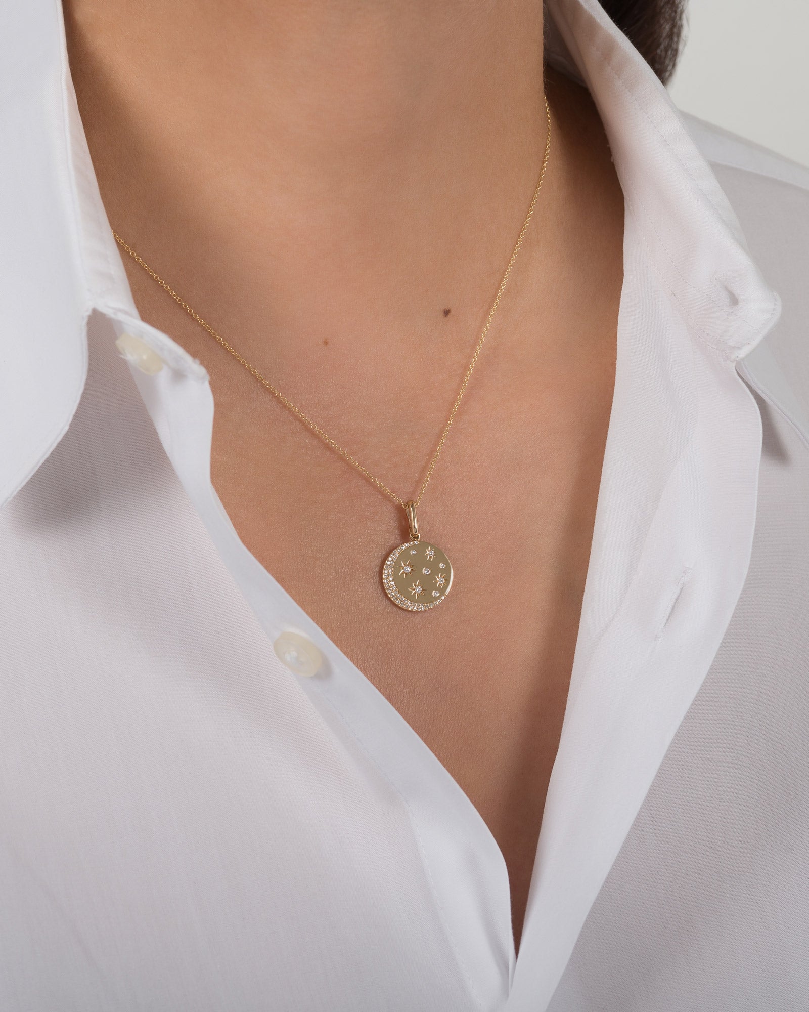 Zoe Lev 14K Diamond Celestial Necklace