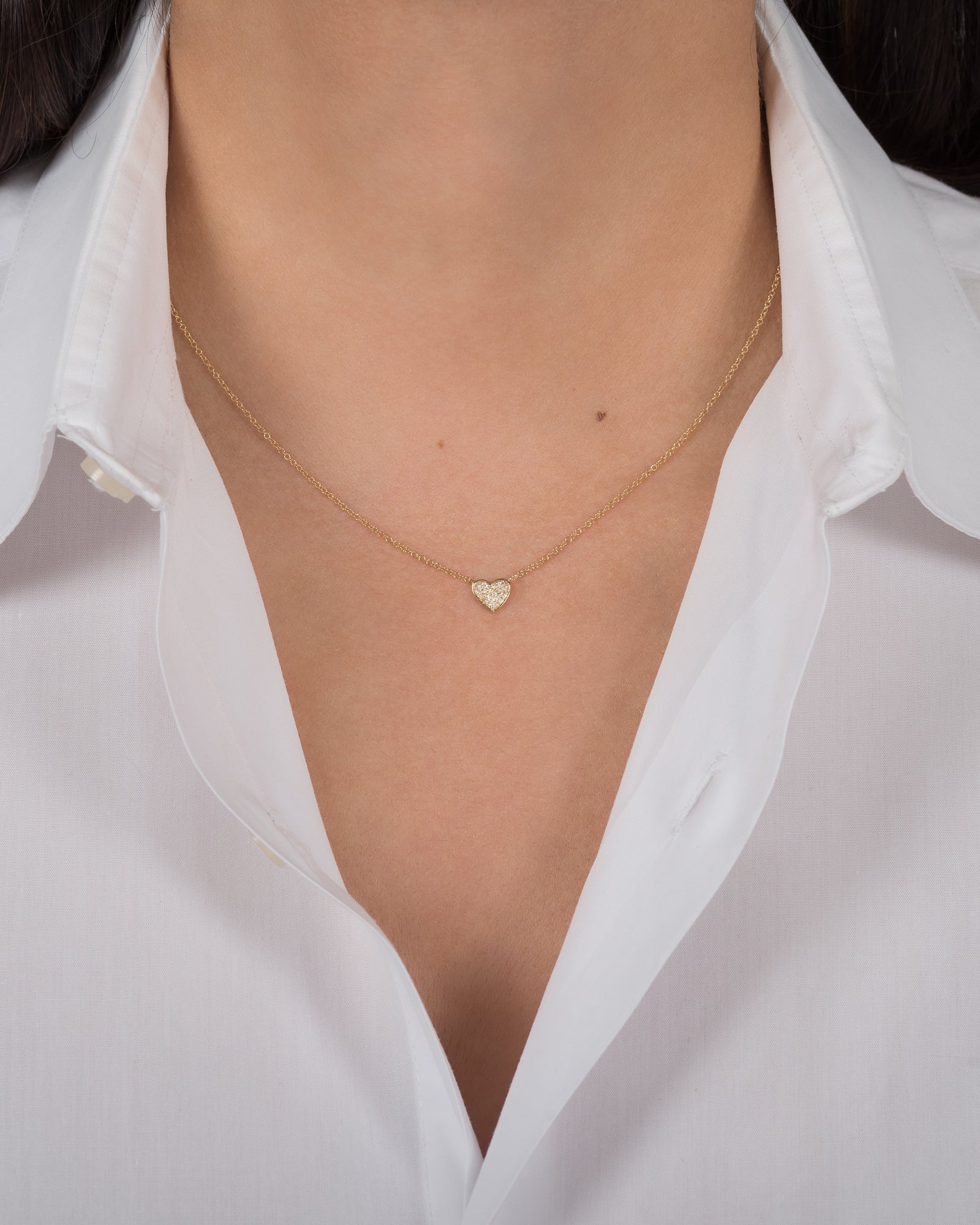 Zoe Lev Diamond Heart Necklace