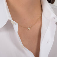 Zoe Lev Diamond Heart Necklace