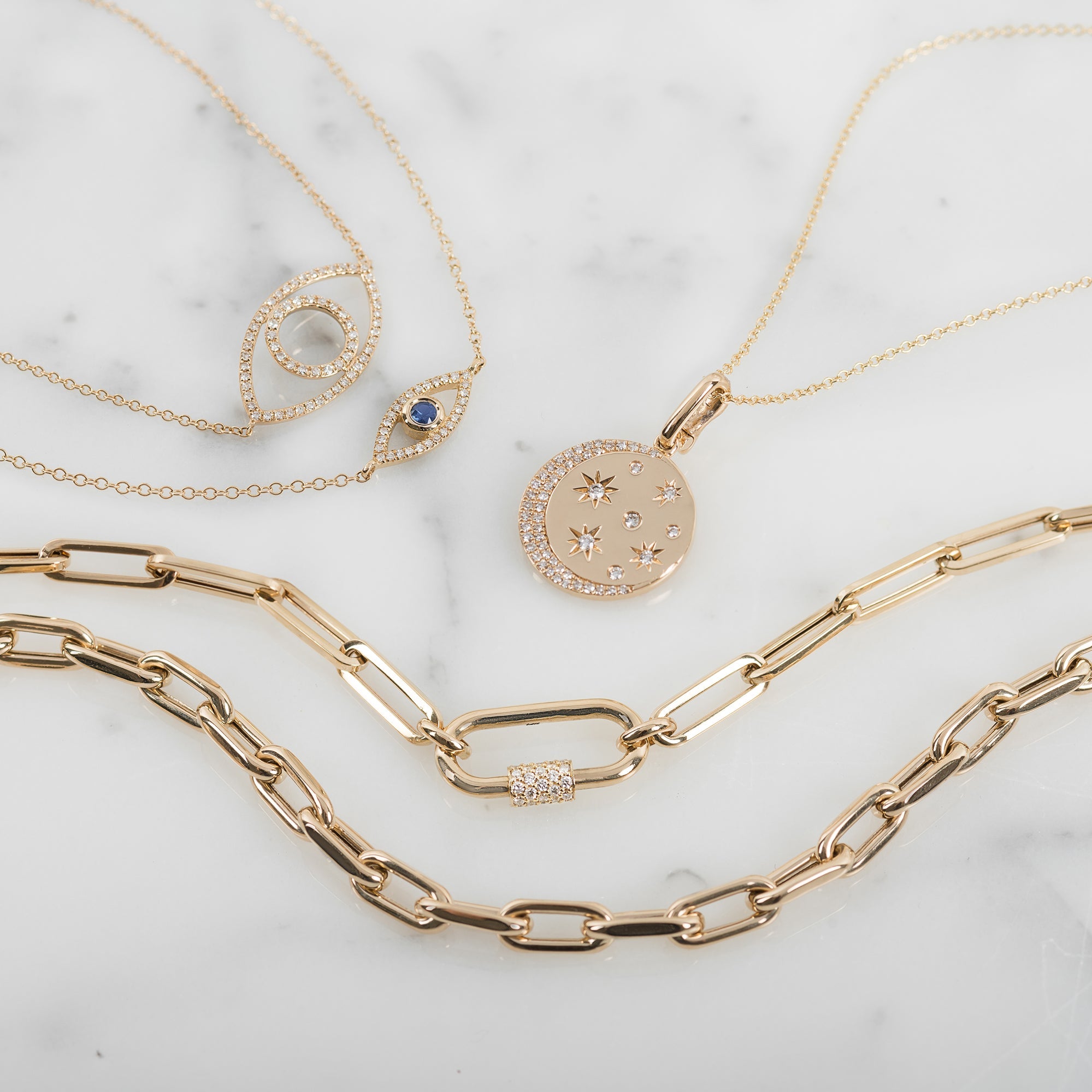 Zoe Lev 14K Diamond Celestial Necklace