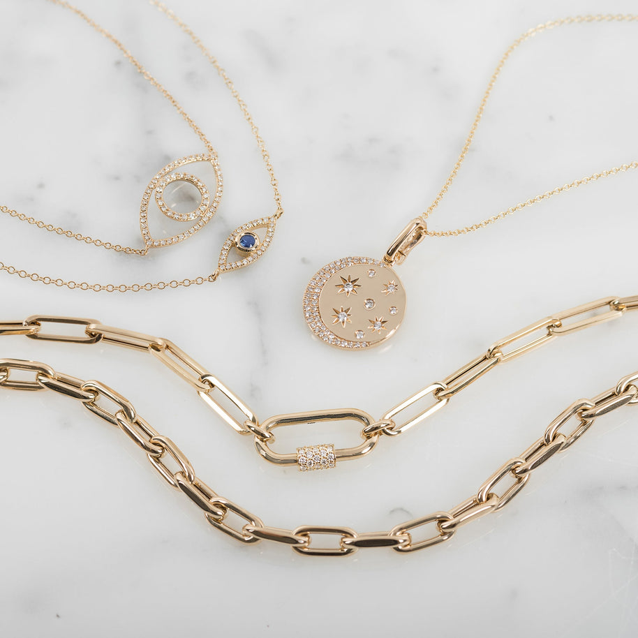 Zoe Lev 14K Diamond Celestial Necklace