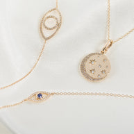 Zoe Lev Diamond And Sapphire Evil Eye Bracelet